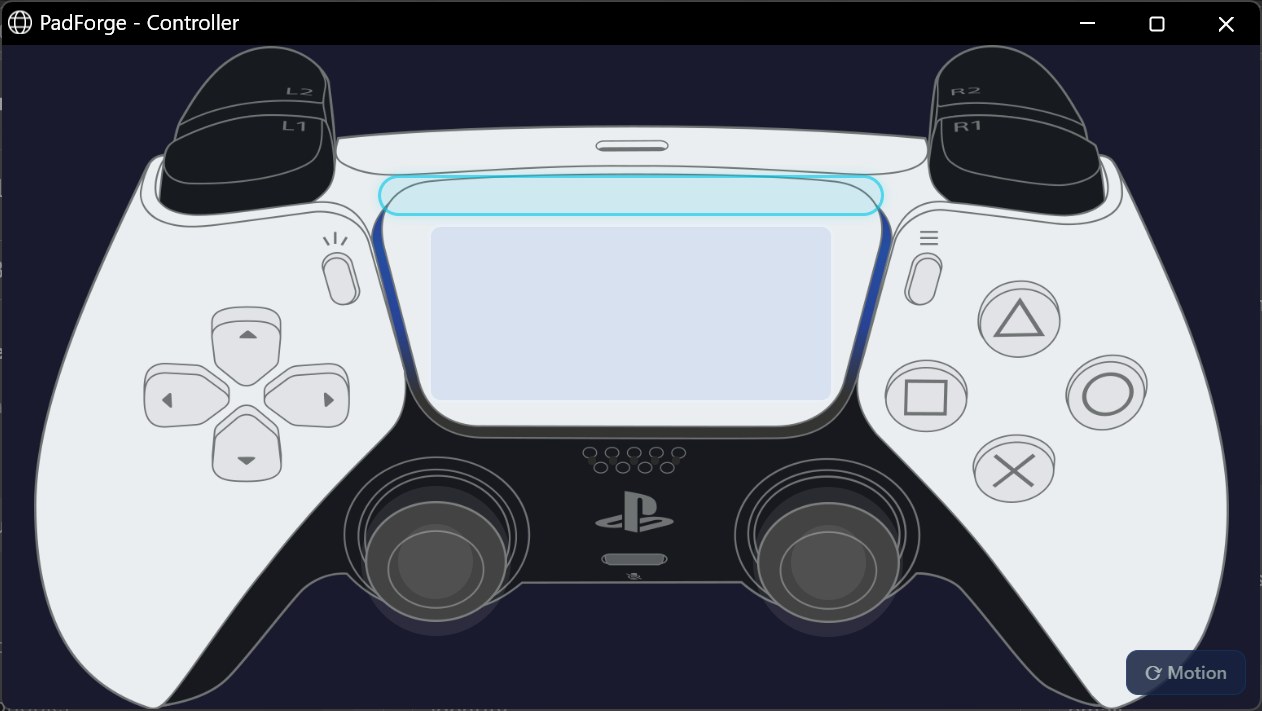 The DualSense web layout with a live lightbar and player LEDs
