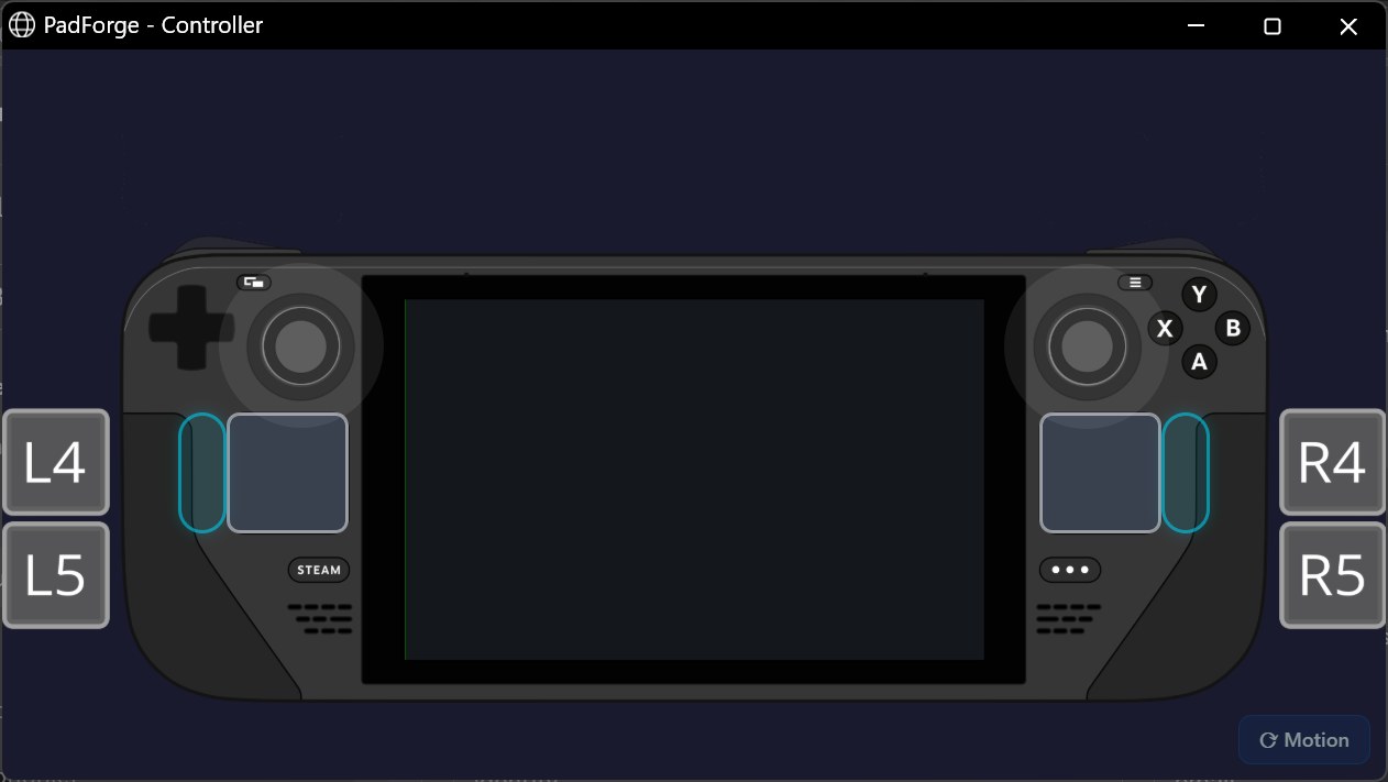 The Steam Deck web layout with both trackpads and the rear paddles