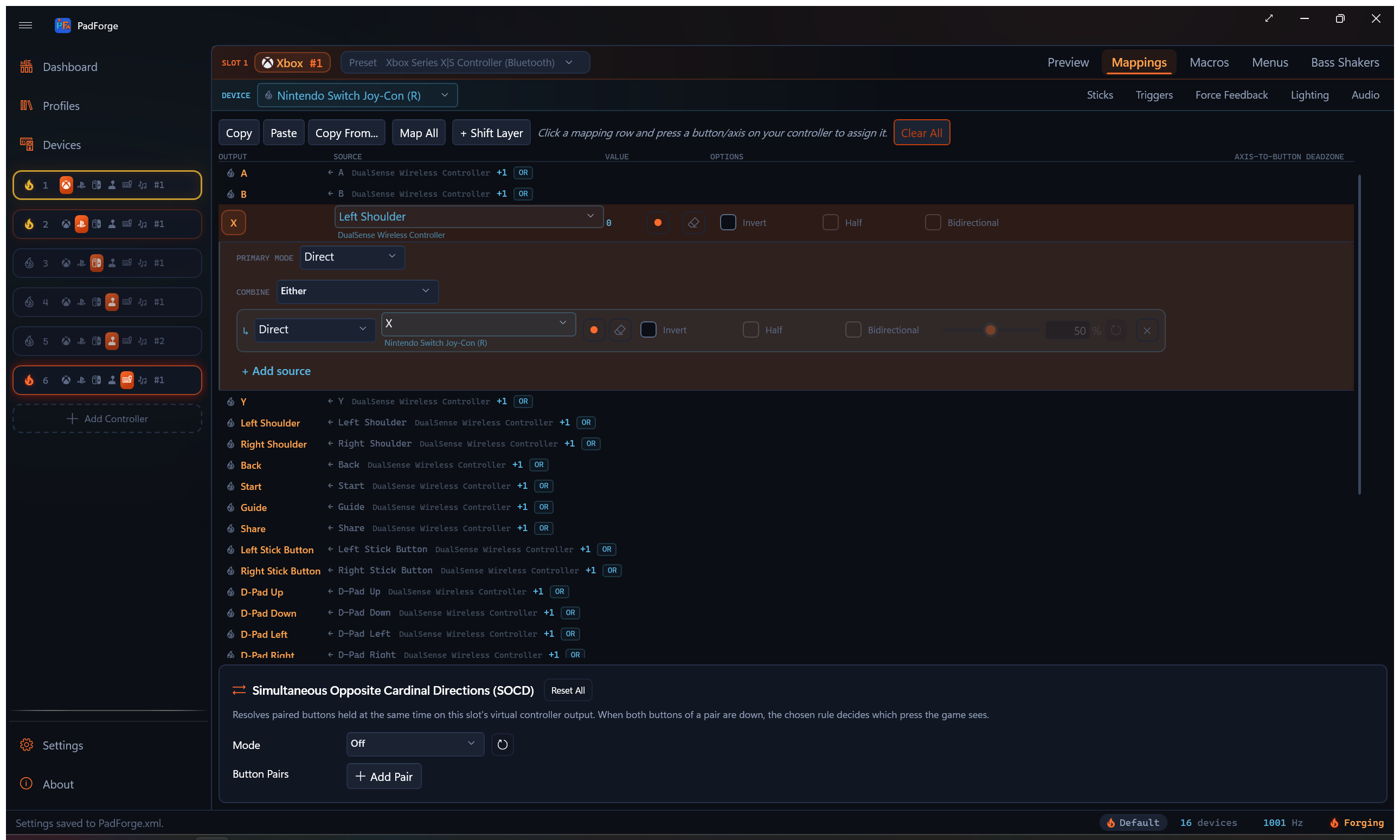 IR Brightness source in the mapping picker