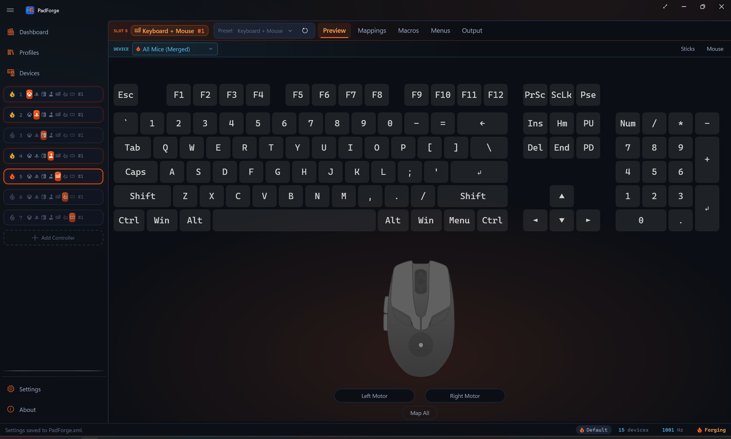 SOCD cleaning on a Keyboard and Mouse slot